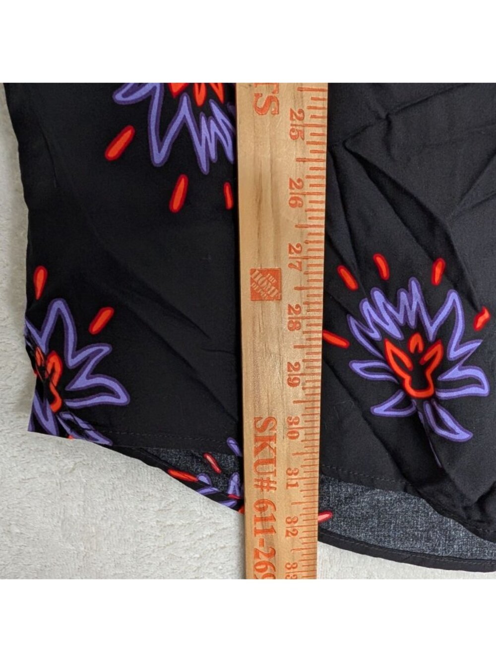 The Rail Mens Bright Print on Black Floral Button-Up Shirt XXL Short Sleeve Mode - Picture 7 of 12